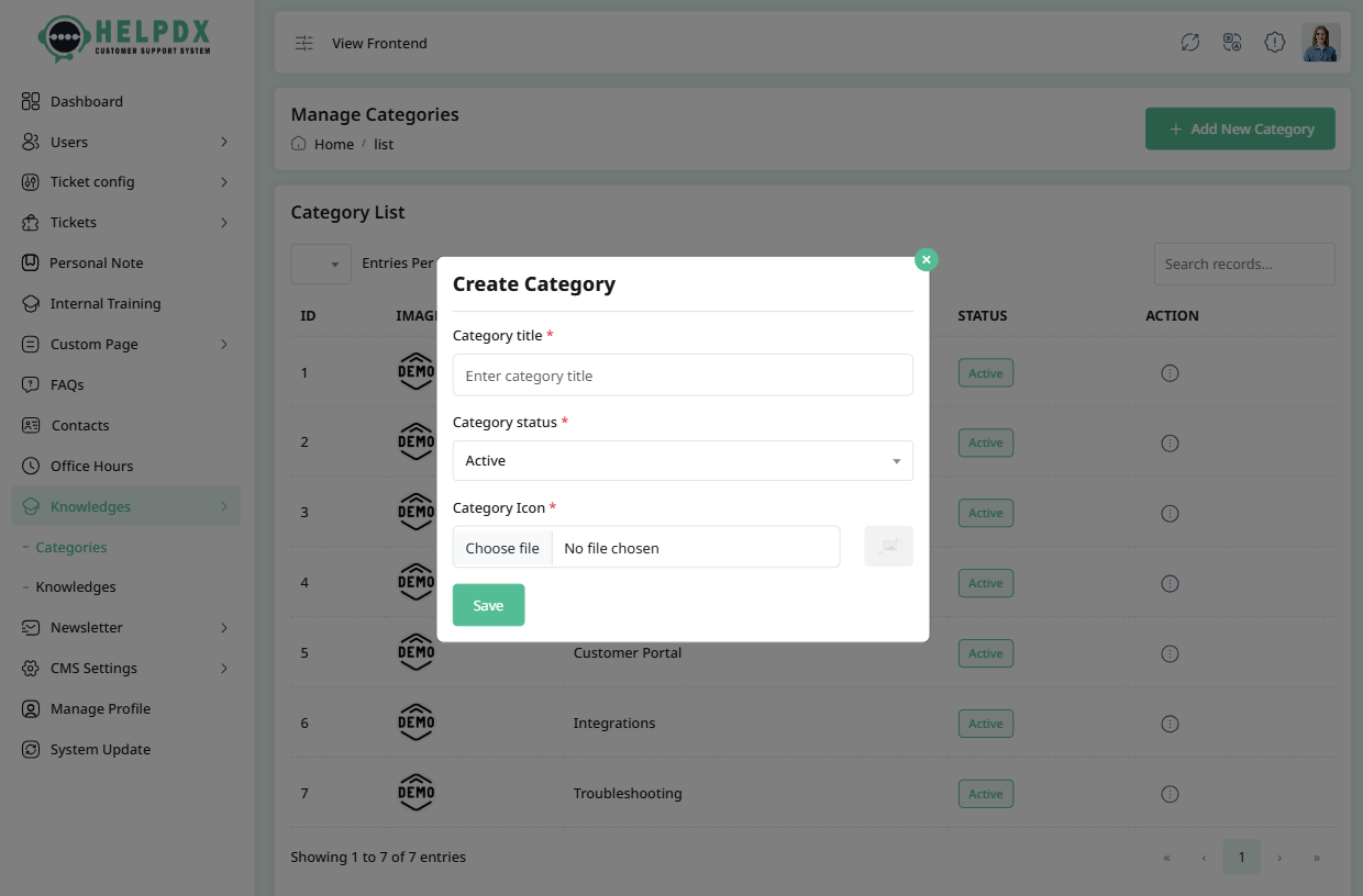 Create New Category Form