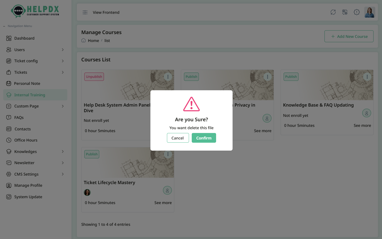 Confirm Removal of Enrollment