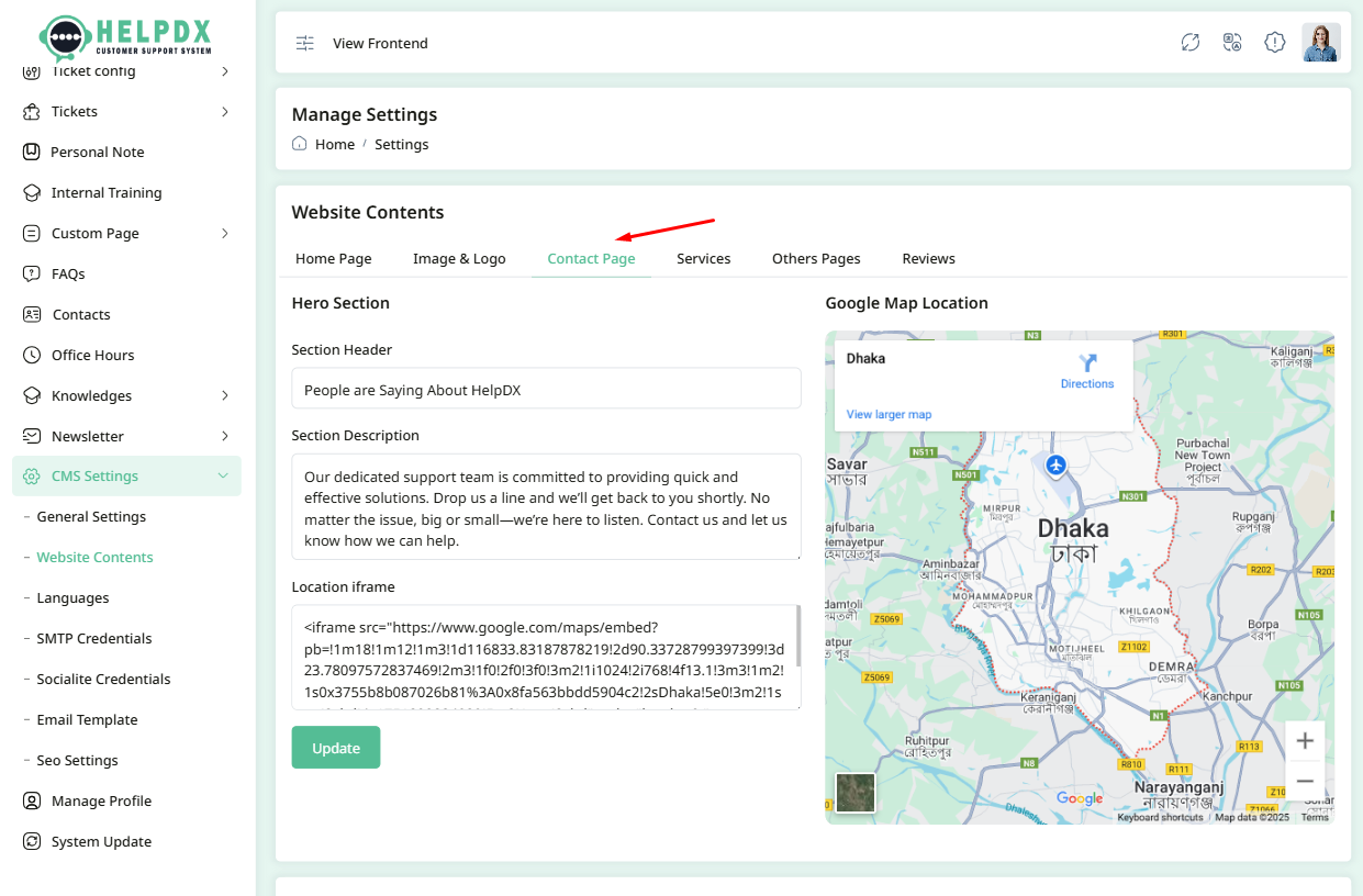 Website Settings