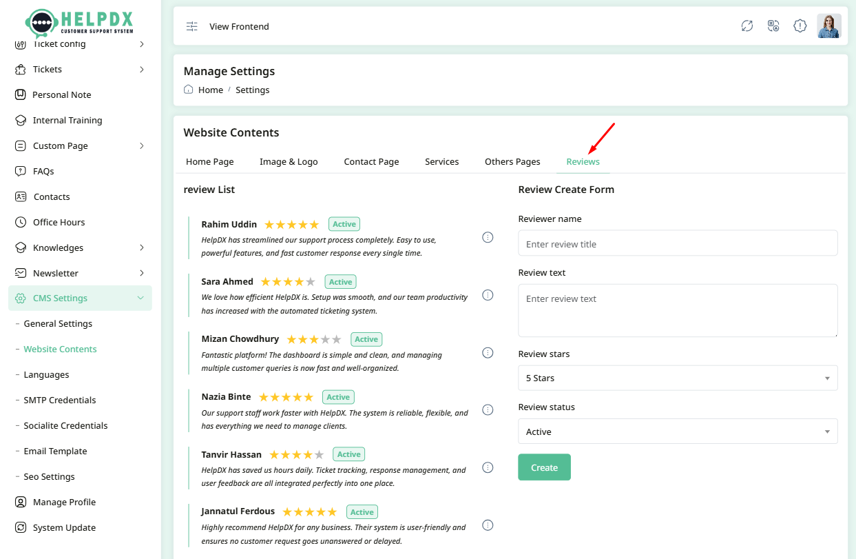 Website Settings