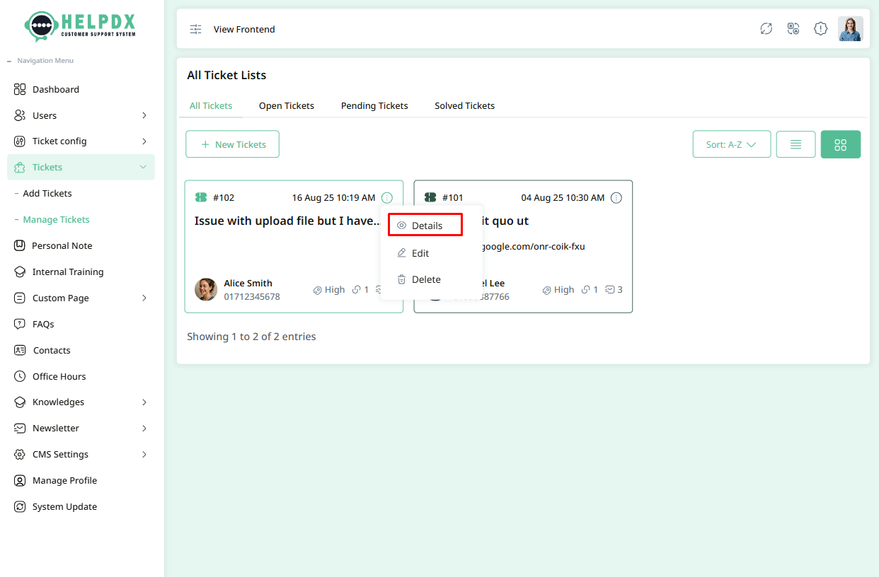 Add New Ticket Form