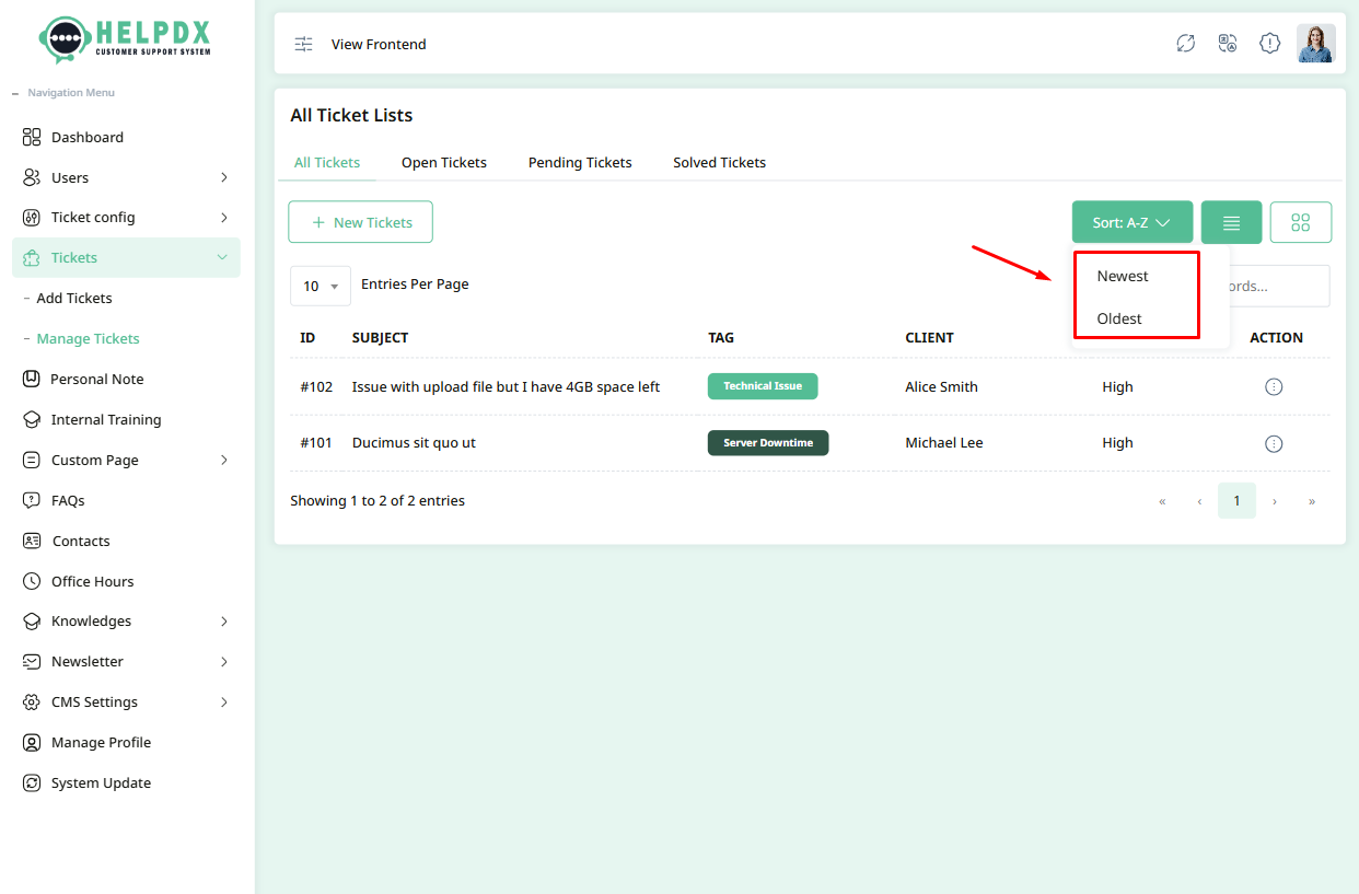 Add New Ticket Form