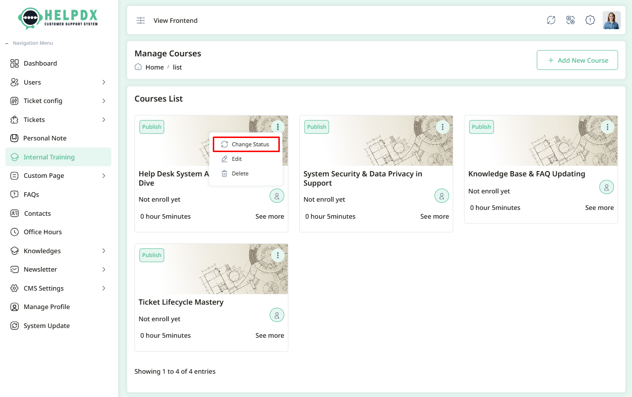 Change status for macro