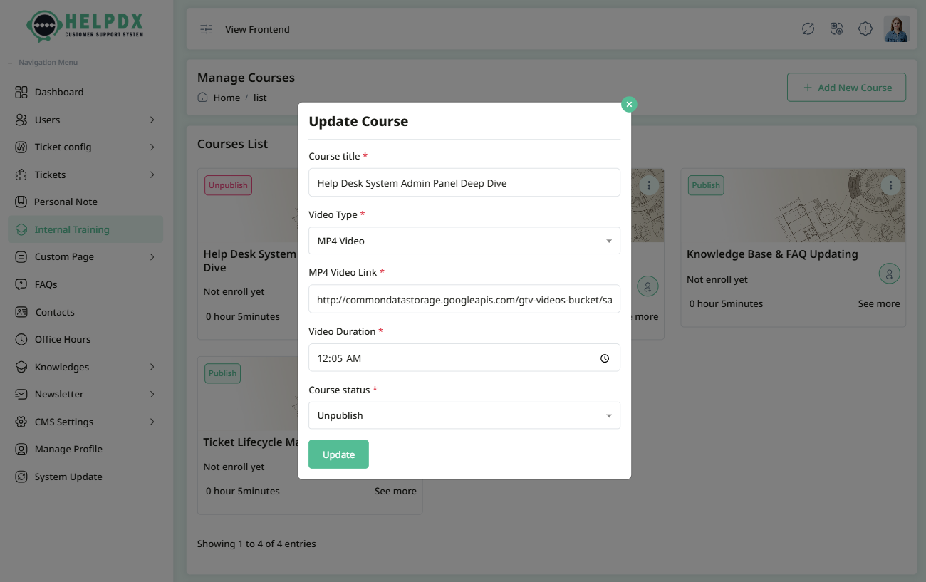 Update Course Form